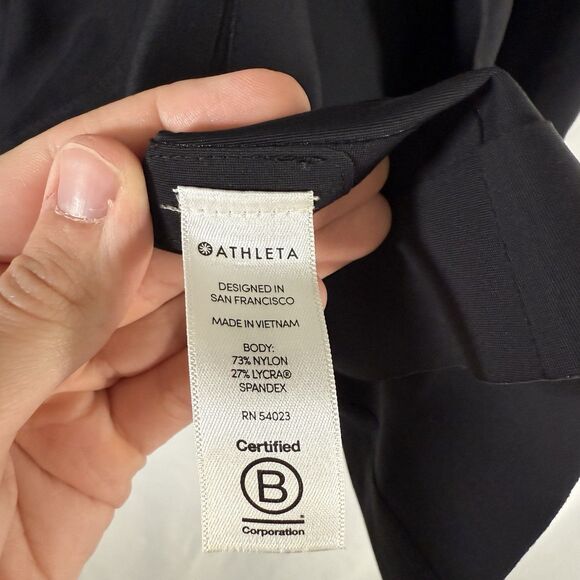 Athleta Jacket Women's 4 Solid Black Open Front Pockets Stretch Nylon - Picture 6 of 10